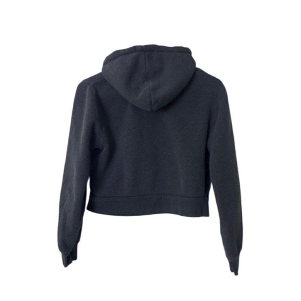 Brandy Melville Dark Gray Cropped Zip-Up Hoodie Jacket size small - Picture 2 of 5